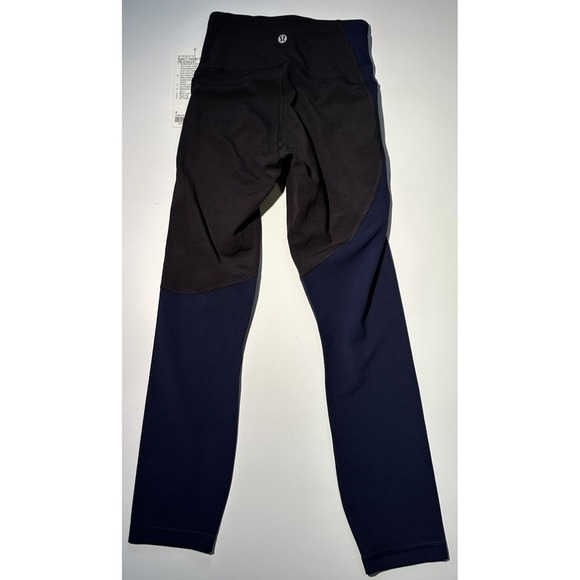 Lululemon Nulu Colour Block HR Crop 23" Womens SZ 0 Blue and Black - Picture 6 of 6